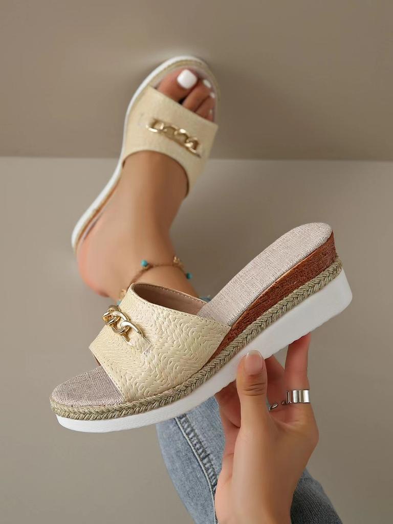 2024 summer new Velcro fish mouth casual shoes color matching flat sandals retro beach shoes women hollow