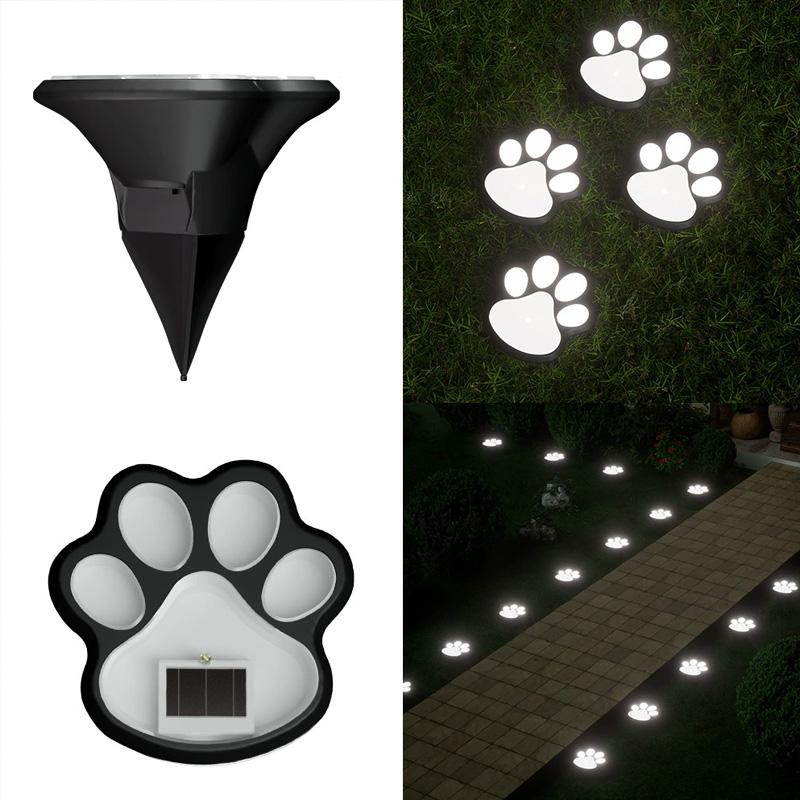 1PC Lawn Light Outdoor Paw Shaped for Garden Patio Underground Light Yard Walkway LED Driveway Decor Solar Light Waterproof IP44