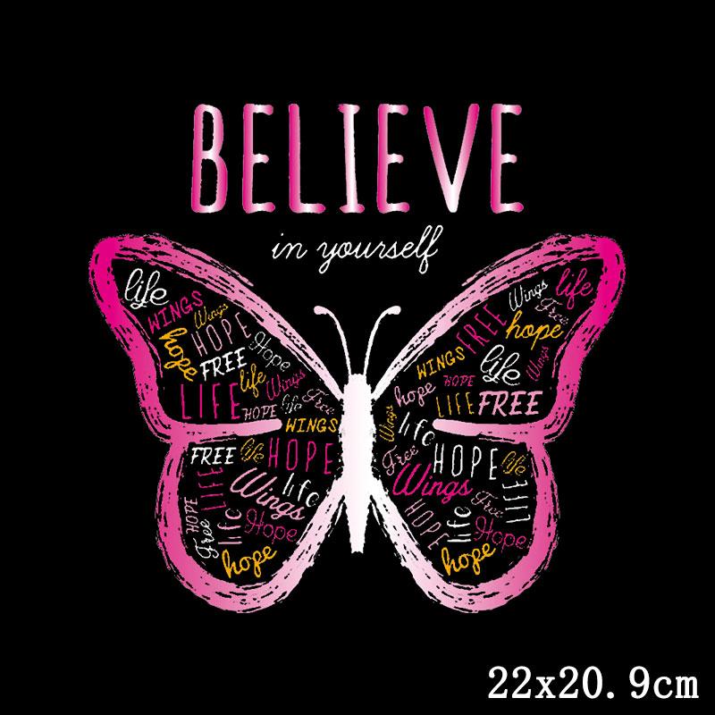 Flower Patch Thermo Sticker On Clothes Patches For T-Shirt Iron On Transfer For Clothing Letters Stripe Applique Thermal Decor