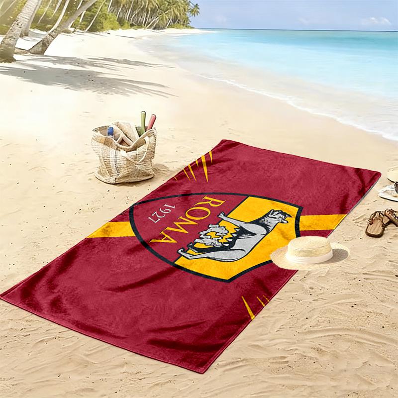 Associazione Sportiva Roma2 Print Beach Towel, Large Soft Quick Dry Towel for Beach Camping Swimming