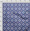 oneOone Cotton Flex Arctic Blue Fabric Floral & Tiles Moroccan Sewing Craft Projects Fabric Prints By Meter 40 Inch