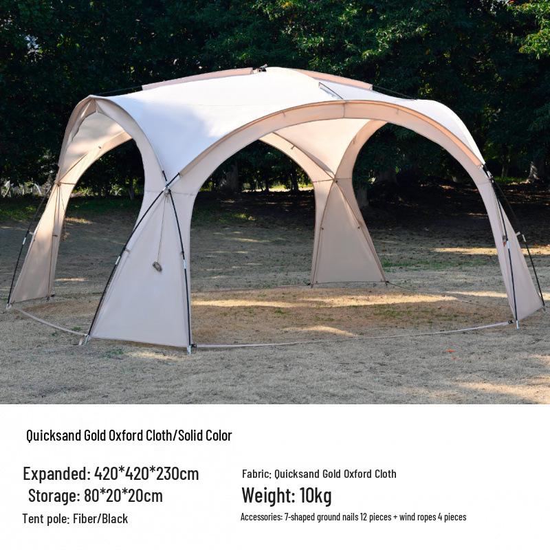 Extra Thick Windproof Camping Tent: Rainproof, Blackout Sunshade with Dome Canopy for Outdoor Sun Protection