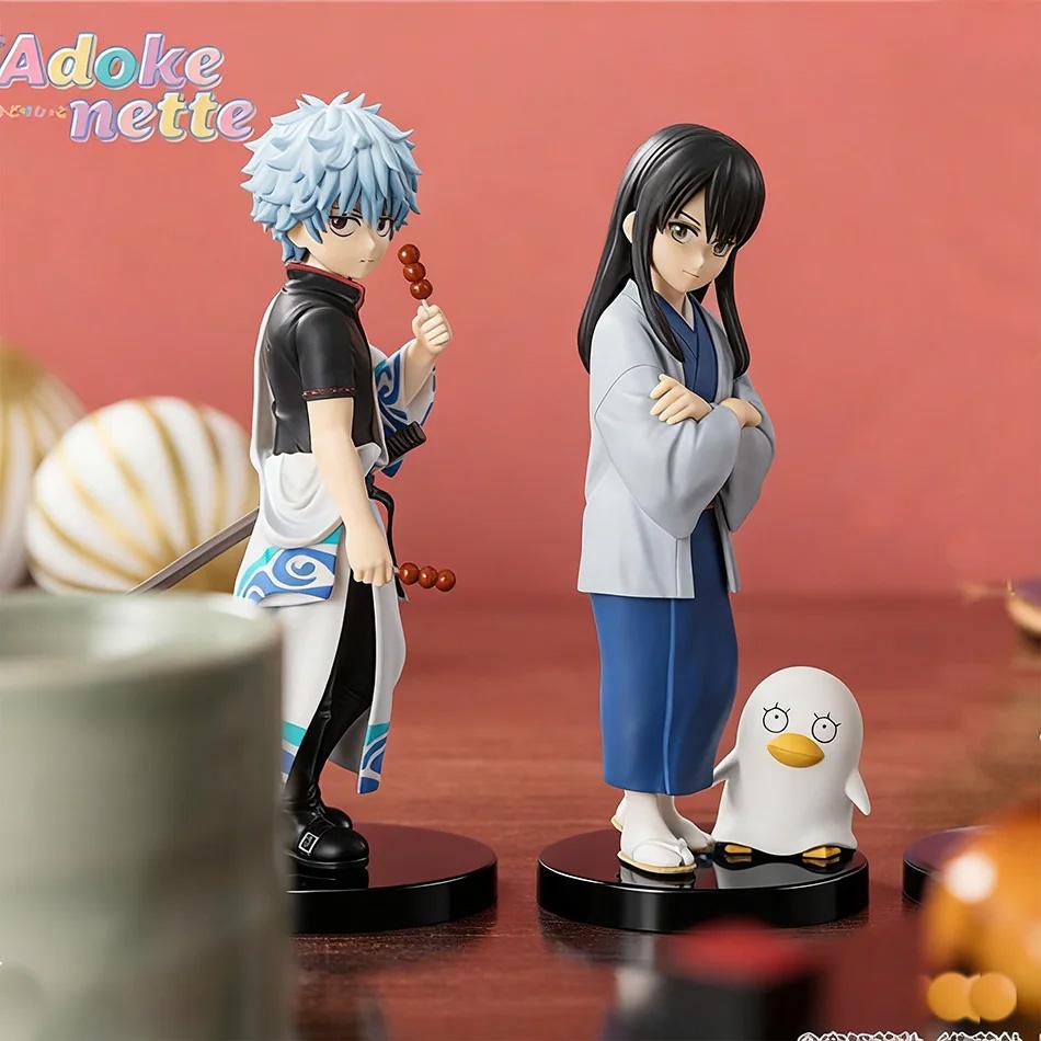 14 CM Sakata Gintoki Katsura Kotarou Figurka Anime Oryginalny Gintama Model z Podstawką Zabawka dla Kolekcjonerów i Fanów Dekoracja Ozdoby