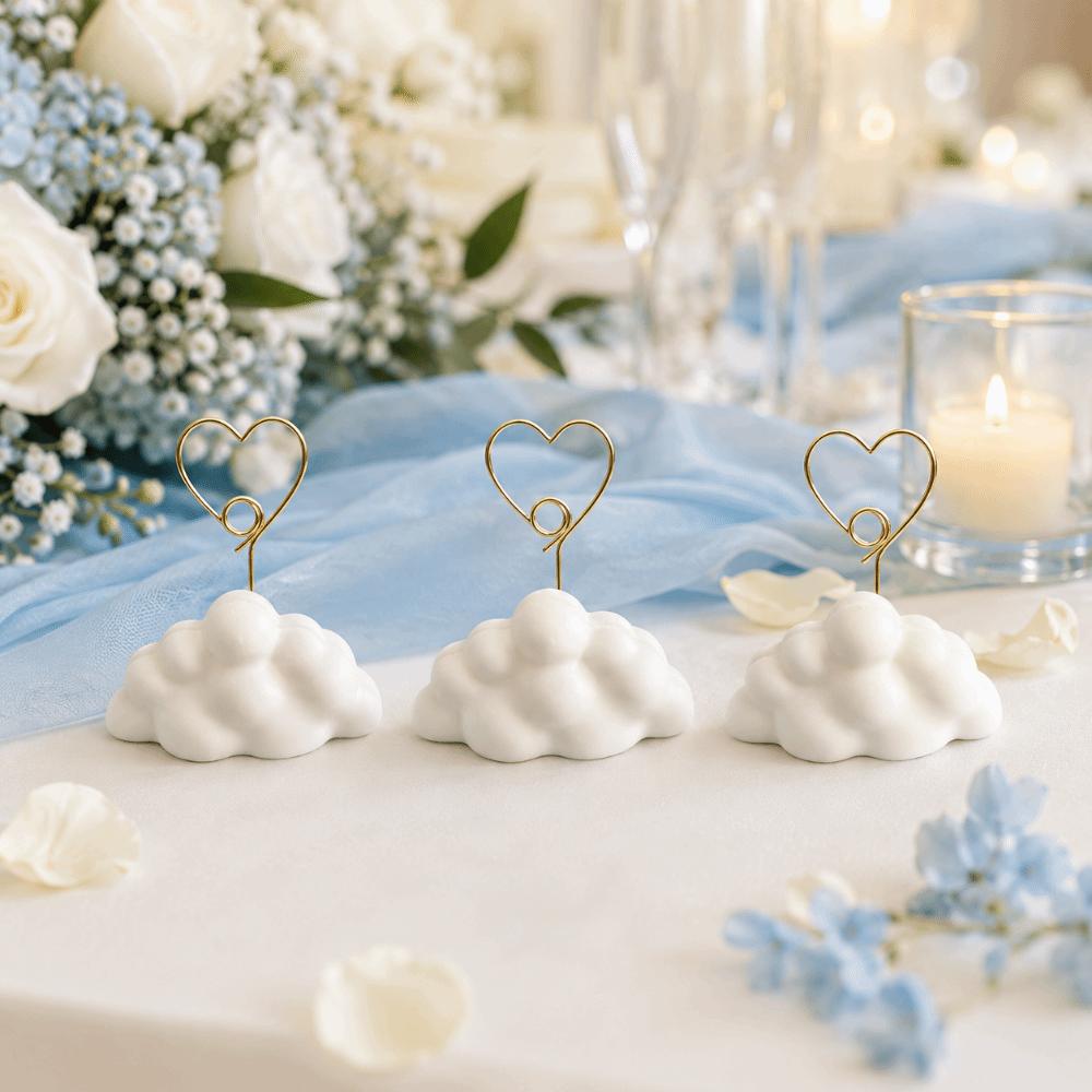 3pcs Cloud-Shaped Photo Holders 3D Printed Photo Display Racks Business Card Holder Home Use