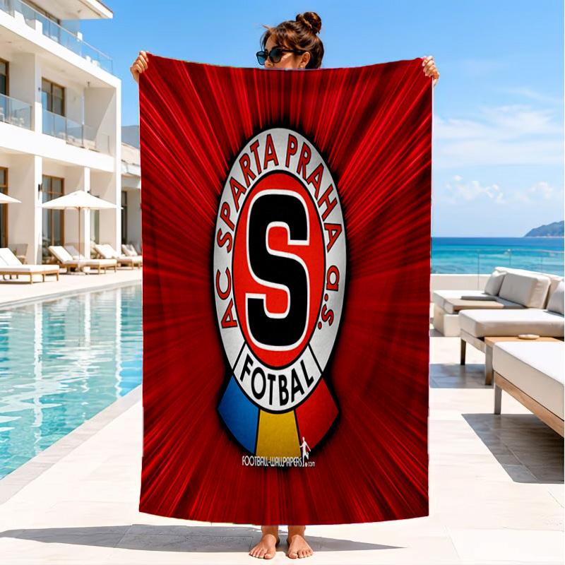 Fotbalový osuška Sparta Praha, Rychleschnoucí, Snadná údržba, Vhodná pro fitness i plážovou dovolenou, Sportovní nezbytnost 80cmx160cm(31x63inch)