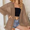 Fashion Thin Long Sleeve Plus Size Casual Blouse Women Summer Solid Elegant Loose Cardigan Shirts Women Tops See Through Sexy Ladies Blouses 25904