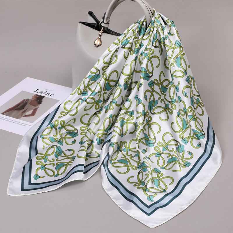 90 Square Scarves, Silk Scarves, Women's New Spring and Summer High-end Sense Versatile, Thin Scarves, Shawls Outside