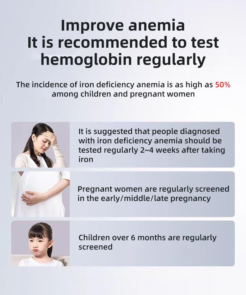 Accurate and Efficient - Sinocare Home Hemoglobin Analyzer with 50 Test Strips