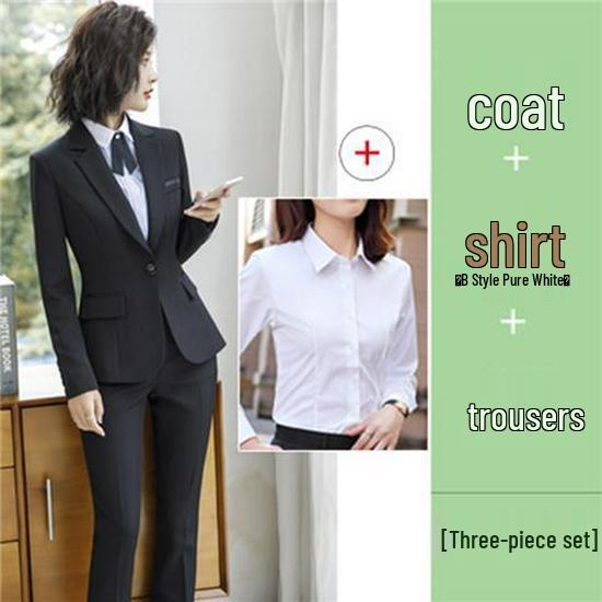 Elegant Black Women's Slim Fit Business Suit for Professional Settings