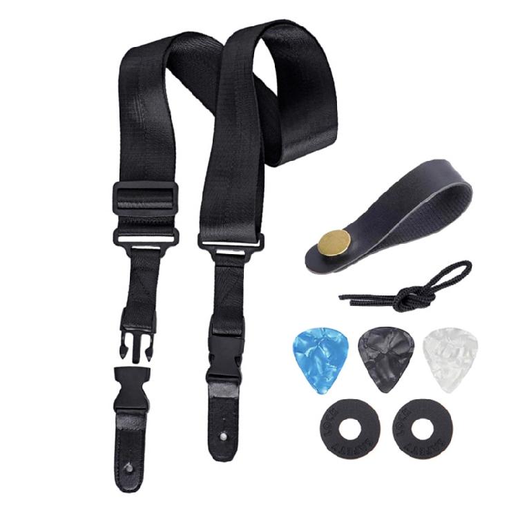 Leather Ends Guitar Strap Replacement Set Guitar Strap with Picks Guitar Strap 1 чёрный