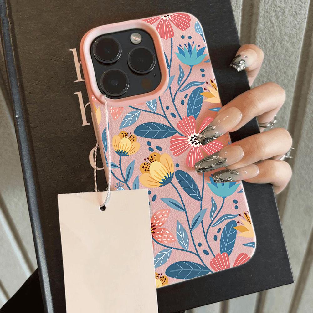 

HOT Luxury Retro Flowers Lichee leather pattern Phone Case For iPhone 17 16e 16 15 14 13 12 11 Air Pro Max Plus X XR XSMax iPhone 16 Pro