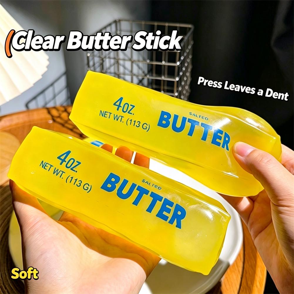 Moldable Butter Stick Squishy Toy Vaseline Filled Stress Relief Butter Cheese Bar Squeeze Fidget Toy Decompression Vent Toy