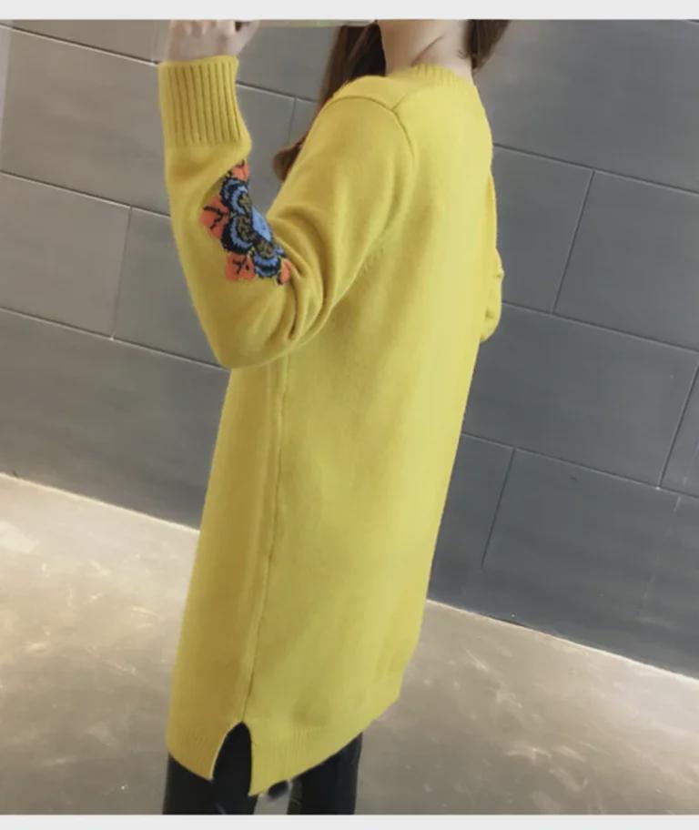 Women's 2024 Autumn/Winter Loose Knit Sweater - Thick, Trendy, Medium-Long Design