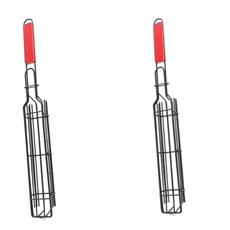 Barbecue Grilling Basket Stainless Steel Folding BBQ Rack Portable Grill Mesh with Handle Perfect for Outdoor Camping Picnic