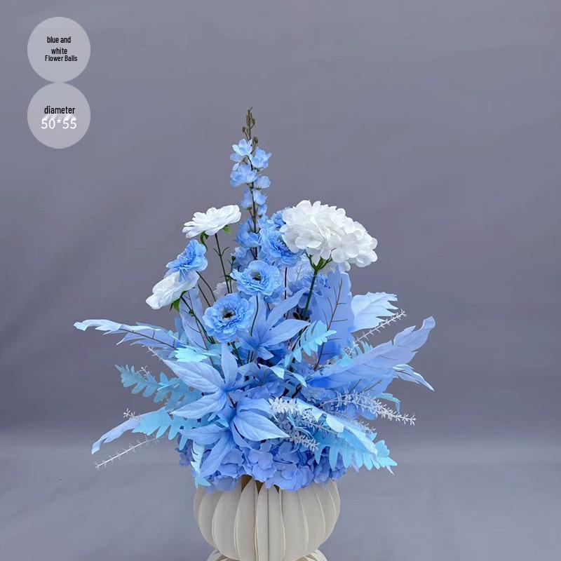 Champagne Aisle Flower Row for Chinese Wedding Stage Decor - Artificial Wedding Flowers