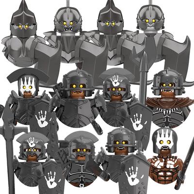 Middle Ages Lord of the Rings Action Figures Orc Commander Half-Orcs Soldier Mini Weaponry Model Building Blocks Sets Boys Toys