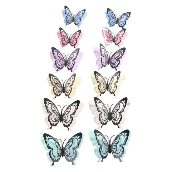 

12Pcs 3D Butterfly Wall Sticker Waterproof Scratch-Resistant Wall Decals Self-Adhesive DIY Wall Decors for Living Room Bedroom Bathroom Kitchen чёрный