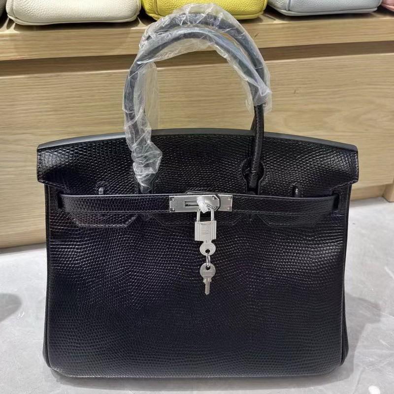 2025 New Authentic Leather Top-layer Cowhide Lizard Pattern Platinum Bag Handbag Large Capacity Women's