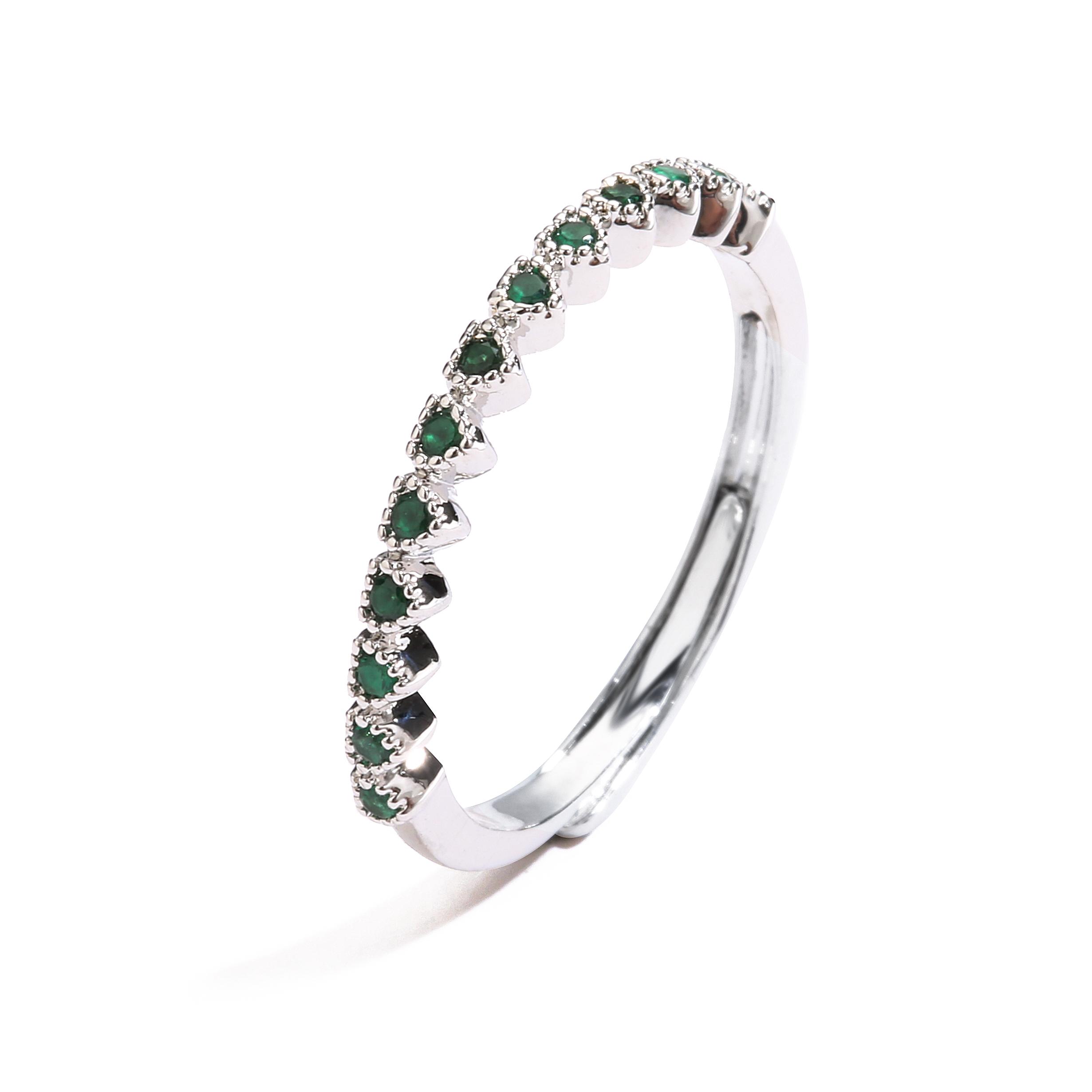 

HECHENG,Brass 18k Plated Zircon Ring,Double Open Rings for Women Rectangle Geometric Finger Ring Wedding Party Sexy Zircon resizable