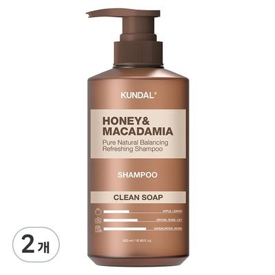 Honig & Macadamia Naturshampoo mit Seifenduft, 500 ml, 2 Einheiten