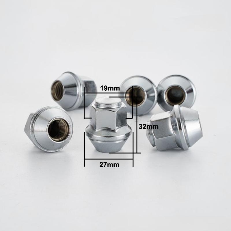 1/4 Peças Porcas Cônicas de Aço Carbono 60 Graus Substituição Porcas de Roda Para Rodas de Carro M12X1.5 Sextavado de 19mm Porcas de Roda