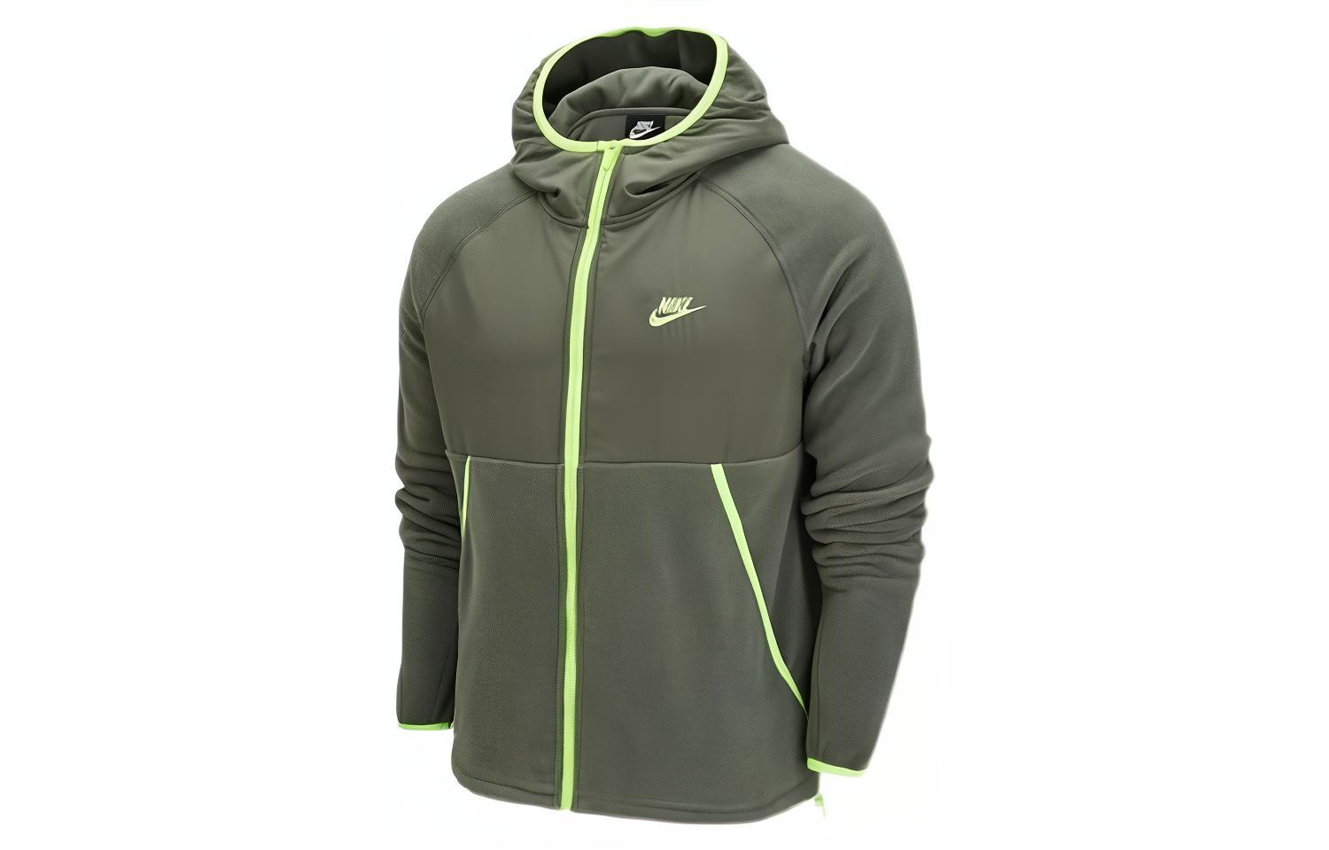 Куртки Nike Мужские Зеленые С Капюшоном Утепленные Другие DM1220-380 XL