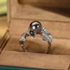 Qiqi Light Luxury Atmospheric Wave Pearl Ring Empty Support Women'S Jewelry Tahitian Ring Small Fresh High-End Women