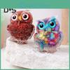 Crystal Figurine Natural Handmade Owl Resin Owl Statue Filled With Crystal Stones Tabletop Owl Ornament For Home Office Car Decor Reiki Healing