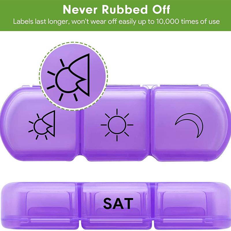 21-Compartment Weekly Rainbow Pill Organizer for Elderly - Moisture-Proof, Portable Travel Pill Box (3x Daily)