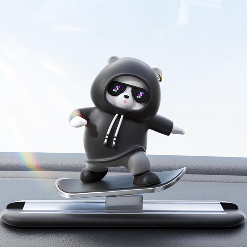 Cartoon Animal Car Interior Center Console Decoration Sliding Bear Dashboard Ornament Anime Auto Accessories 2024Creative Gifts
