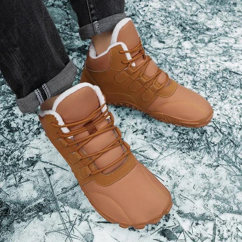 Men Boots 2024 New Winter Slippers Warm Men Shoes Waterproof Non-Slip Plush Sneakers Male Tenis Shoes Boots Men Sneakers Winter