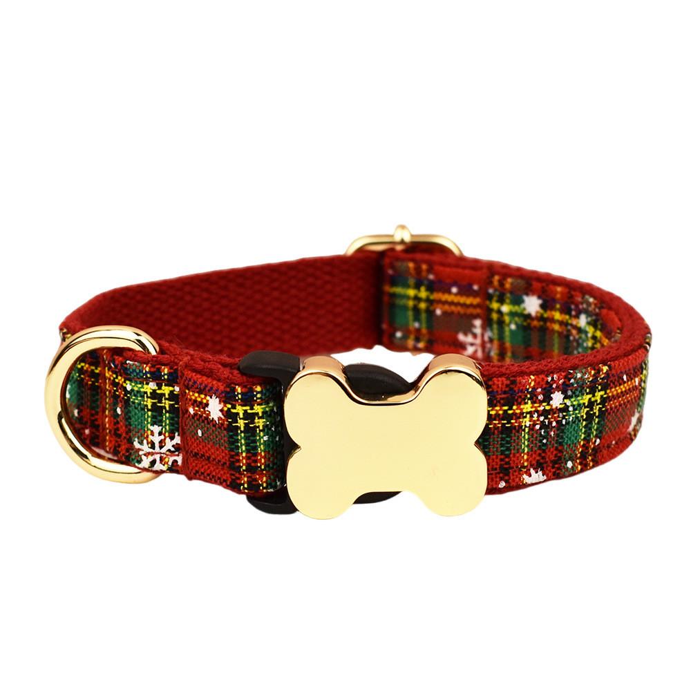 Pet Dog Collar With Printed Design And Bone Decoration For Small Medium Large Pets