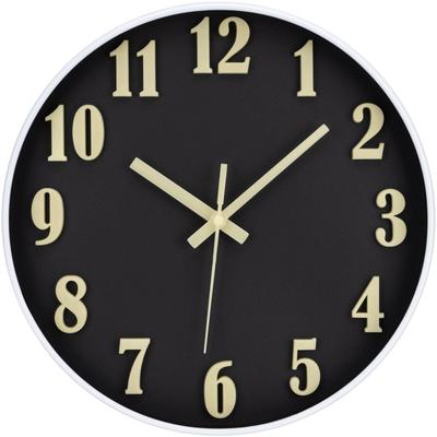 AUTVIVID Luminous Wall Clock, Silent, Continuous Second Hand, Large Dial, Automatically Illuminates In Darkness, Luminous, 3D Large Dial, Easy To Read