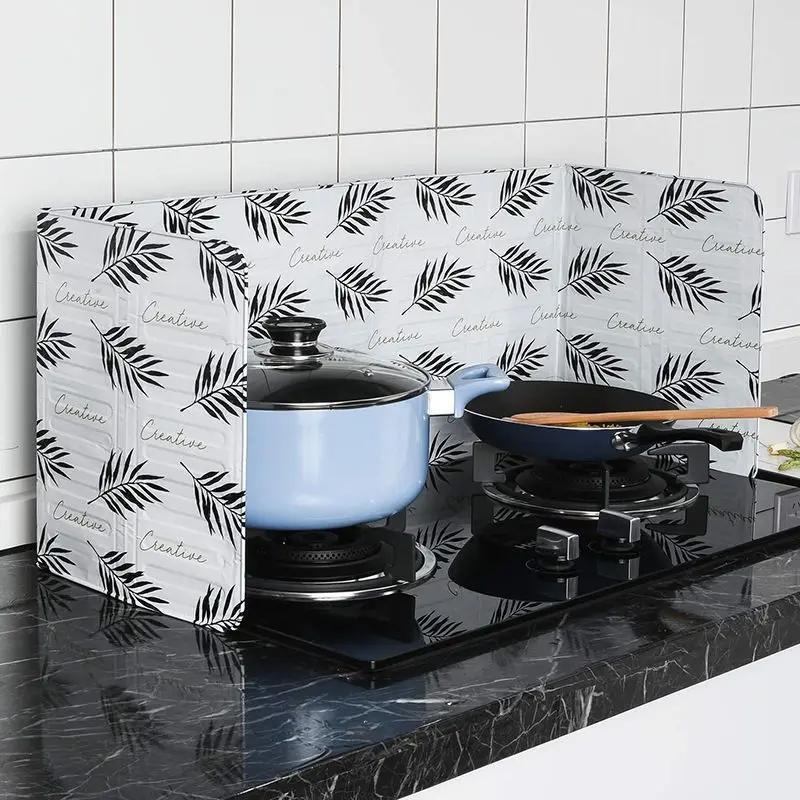 Anti-oil Splash Device Kitchen Cooking Oil Baffle Anti-oil Smoke High Temperature Resistance Aluminum Foil Folding Baffle Plate