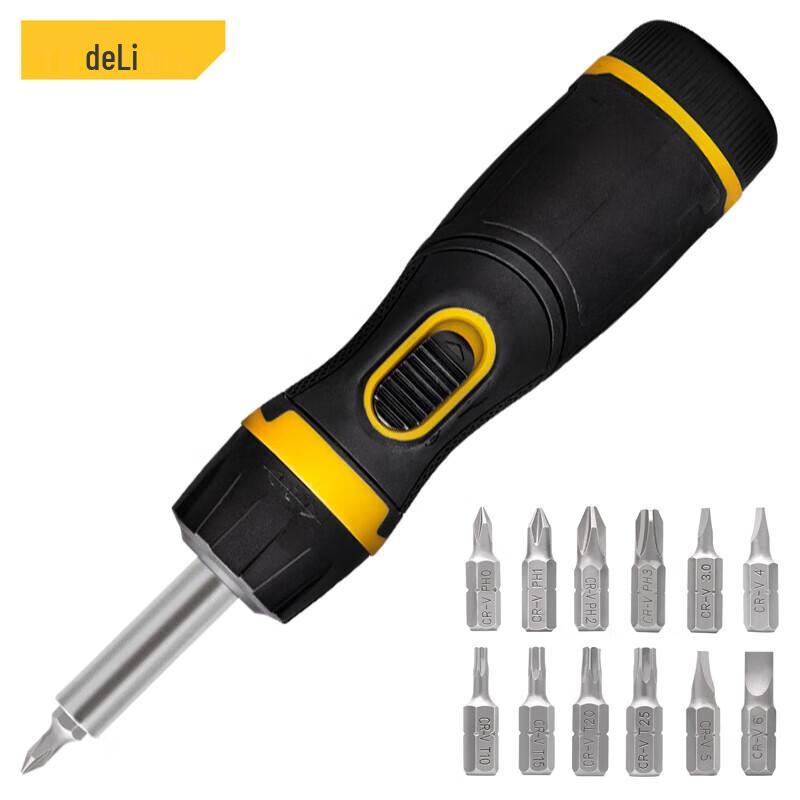 Deli 13-Piece Short Ratchet Screwdriver Set