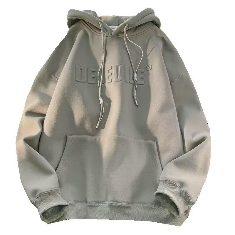 

Men s Vintage Oversized Hooded Sweatshirt - 500g Heavyweight for Autumn & Winter, Trendy American Chic Style M зелений