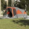 Tunnel Family Tent for 8 Persons Grey and Orange Waterproof