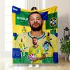 Brasilien Neymar Jr #10 Fußball Kunst Flanell Decke für Schlafzimmer, Wohnzimmer, Sofa und Nickerchen
