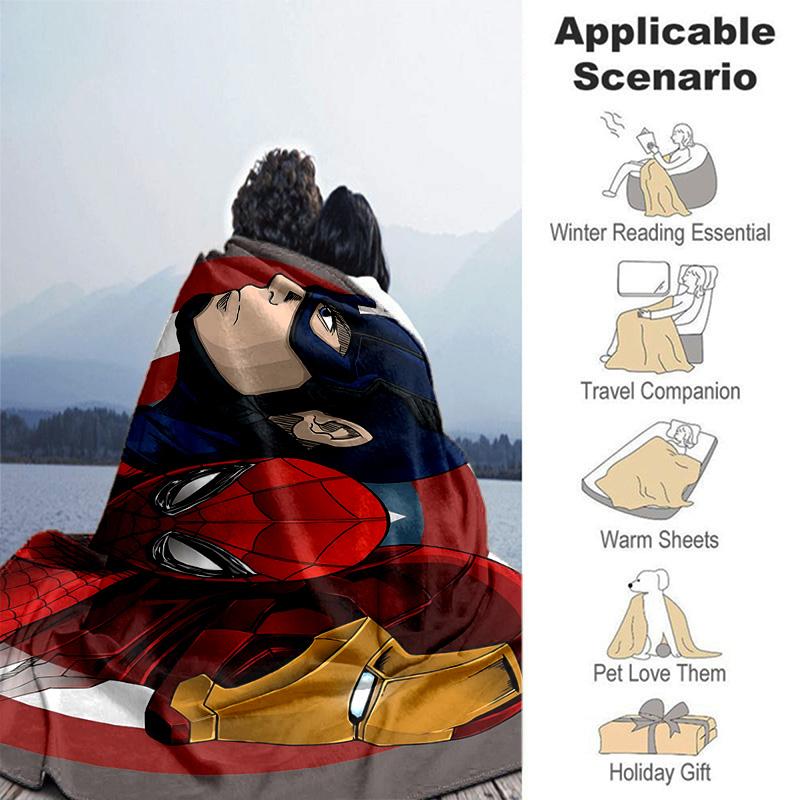 1pc Iron Man Suit Marvel Soft Throw Blanket Flannel All Season Light Weight Living Room/Bedroom Warm Blanket. M731033