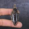 Russian Charoite Gemstone Copper Wire Wrap Jewelry Pendant 2.56" j7k60