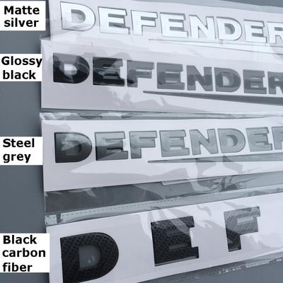 Harfler Amblemi Land Rover DEFENDER için Fit 3D Logo Rozeti Araba Styling Çivisiz Ön Kaput ve Alt Gövde Etiket Karbon