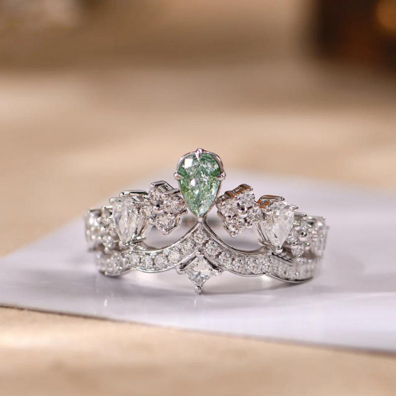 Elegant Light Green Gemstone Openable Ring - Versatile & Adjustable for Women Adjustable