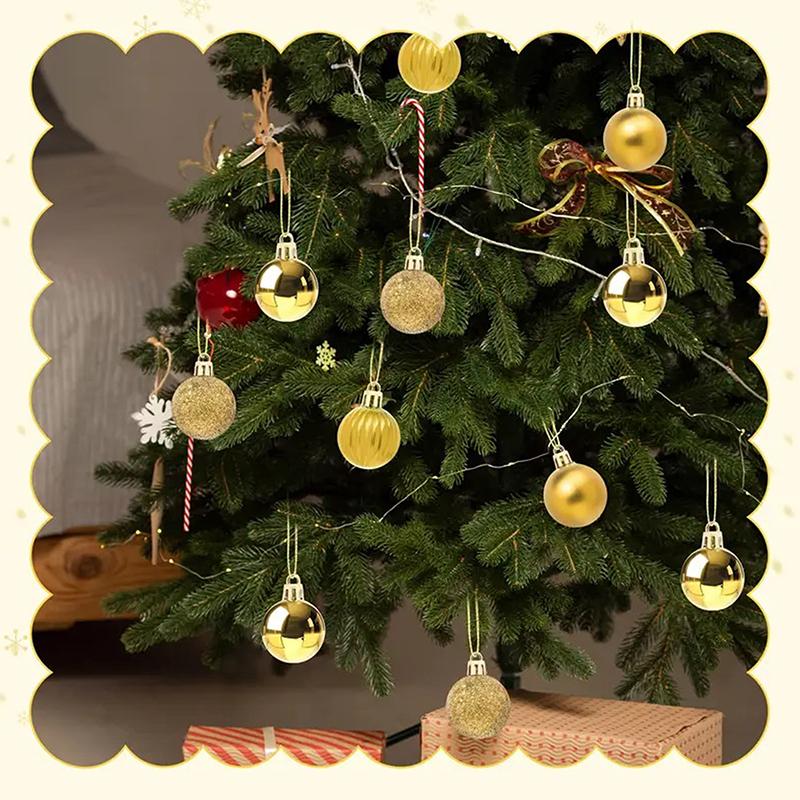 24 Pcs 3Cm Christmas Balls Set Xmas Tree Hanging Pendant Christmas Decoration Home Party Hanging Ornament New Year Decoration