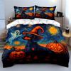 Halloween Dog Decor Set Bedding Set with 1 Duvet Cover 2 Pillowcases Single Double King Queen, Gift