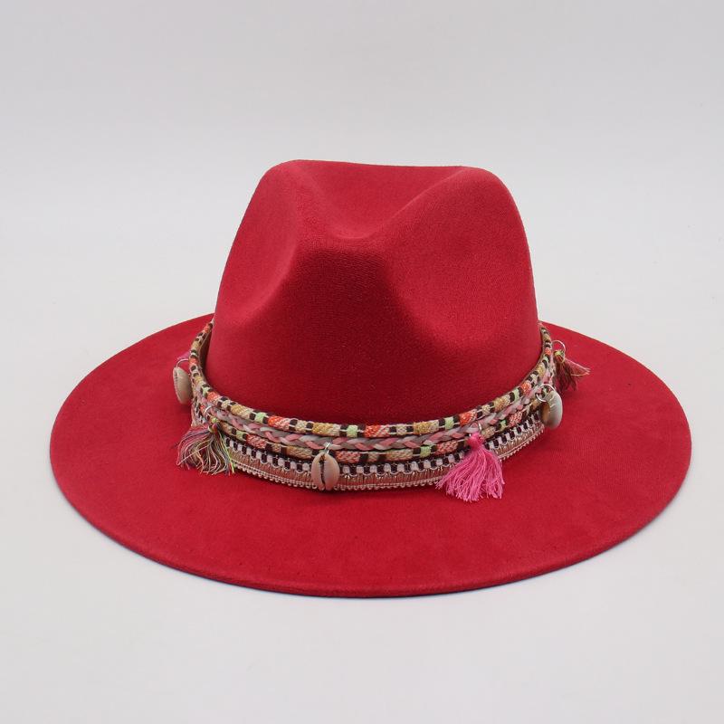 Premium Ethnic Style Fringed Accessories Cross-Border Amazon Cowboy Hat Suede Western Prairie Top Hat Jazz Hat