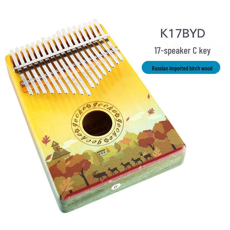 

Gecko 17-Key Kalimba: 3D Painted Thumb Piano for Beginners, Men & Women, Mini Five-Finger Instrument