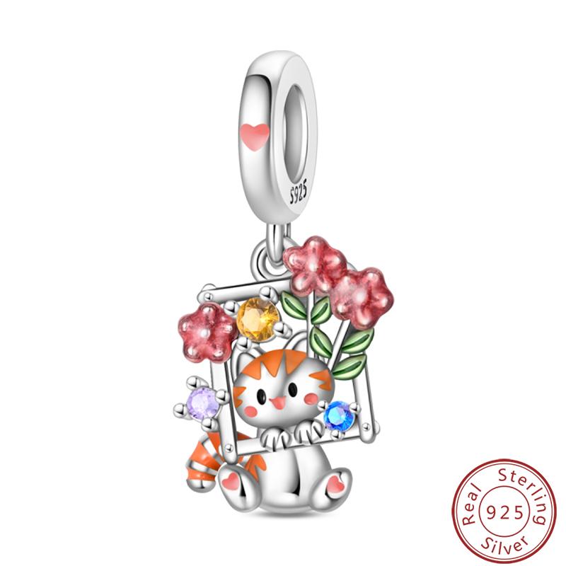 Sweet Copper Princess Dress Rabbit Koala Rainbow Horse Cat Charms Beads 3Mm Diy Fine Jewelry Gifts