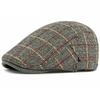 HT4909 Beret Cap Spring Autumn Winter Wool Hat Artist Painter Plaid Beret Hat Male Female Ivy Flat Cap Adjustable Mens Berets