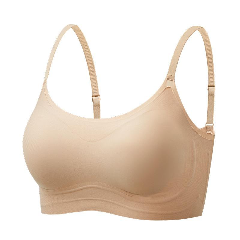 Summer Light and Seamless Invisible Special Skin Foundation Underwear Women's Big Breasts Show Small Breasts Gather Comfortable Vest Bra