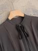 Xiao He 23 Momme Mulberry Silk Tie-Neck Crinkled Blouse